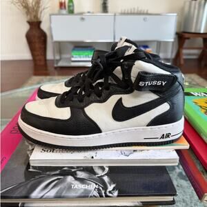 Stussy x Nike Air Force 1 Mid Black White DJ7840-002